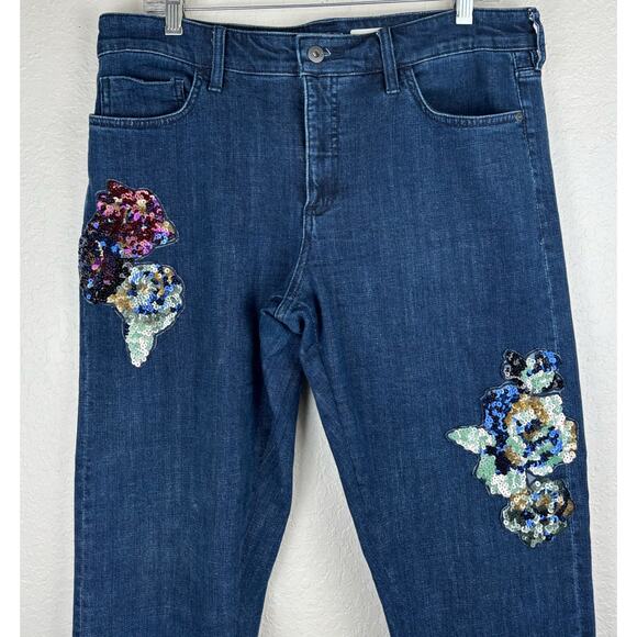 Anthropology Pilcro and the Letterpress Slim Boyfriend Sequin Jeans Size 30 - Picture 3 of 9